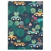 カエルのレースカーが子どもたちを駆パーソナライズされた動 クリップボード (裏面)