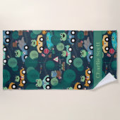 カエルのレースカーが子どもたちを駆パーソナライズされた動 ビーチタオル (正面)