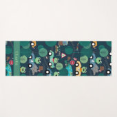 カエルのレースカーが子どもたちを駆パーソナライズされた動 ヨガマット (正面(横))