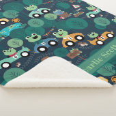 カエルのレースカーの運転手キッズパーソナライズされた シェルパブランケット (3/4)