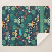 カエルのレースカーの運転手キッズパーソナライズされた シェルパブランケット (正面(横))