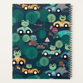 カエルのレースカーの運転手キッズパーソナライズされた プランナー手帳 (裏面)