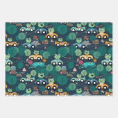 カエルのレースカーの運転手キッズパーソナライズされた ラッピングペーパーシート (正面3)