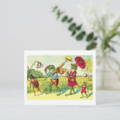 カエルのヴィンテージの公有地のイラストレーションとの ポストカード (スタンド正面)