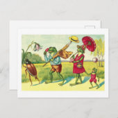 カエルのヴィンテージの公有地のイラストレーションとの ポストカード (正面/裏面)