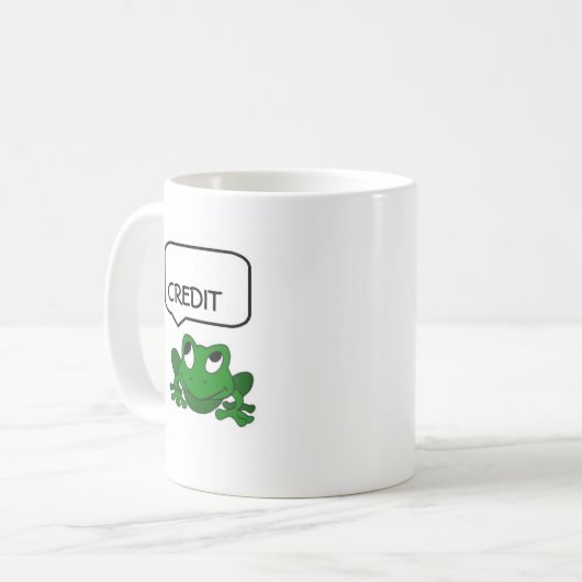 カエルの借方か信用のマグ コーヒーマグカップ (正面左)