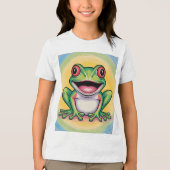 カエルの優しい笑顔 トライブレンドＴシャツ (正面)