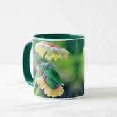 カエルの友人が花を咲かせる雨の贈り物名コーヒー マグカップ (正面左)
