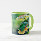 カエルの友達フラワーレインギフト名コーヒー マグカップ (正面右)