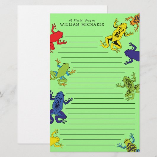 カエルの可愛い子ども 便箋 (正面/裏面)