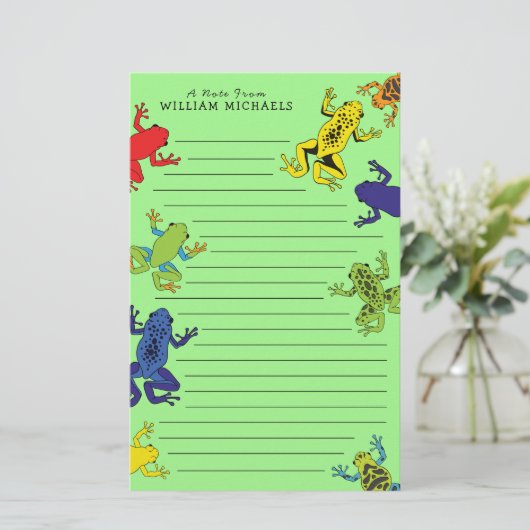 カエルの可愛い子ども 便箋 (スタンド正面)