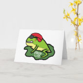 カエルの命 カード (黄色い花)