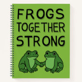 カエルの団結こそが強い ポートランドのカエル抗議 ノートブック (正面)