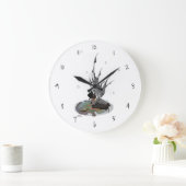 カエルの壁時計と男の子の雨の妖精 ラージ壁時計 (ホーム)