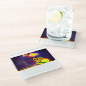 カエルの夏 ガラスコースター (アングル)