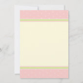 カエルの女の赤ちゃんのシャワーの招待状-ピンクおよび緑 招待状 (裏面)