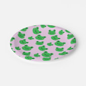 カエルの子どもパーティー食器かわいいグリーントートフロギー ペーパープレート (アングル)