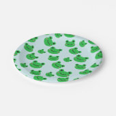 カエルの子供パーティー食器かわいいグリーントートフロギーP ペーパープレート (アングル)