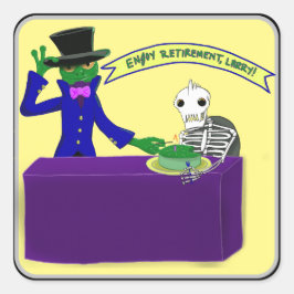 カエルの定年ステッカー スクエアシール