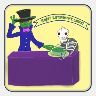 カエルの定年ステッカー スクエアシール