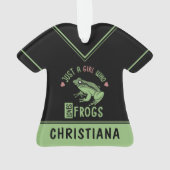 カエルの恋人の贈り物を愛する女の子 オーナメント (裏面)