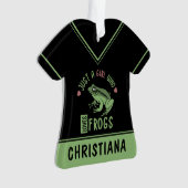 カエルの恋人の贈り物を愛する女の子 オーナメント (正面)