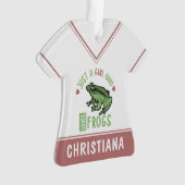 カエルの恋人の贈り物を愛する女の子 オーナメント (正面)