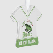 カエルの恋人の贈り物を愛する女の子 オーナメント (正面)