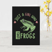 カエルの恋人の贈り物を愛する女の子 カード (黄色い花)