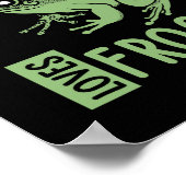 カエルの恋人の贈り物を愛する女の子 ポスター (角)