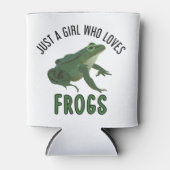 カエルの恋人の贈り物を愛する女の子 缶クーラー (正面)
