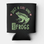 カエルの恋人の贈り物を愛する女の子 缶クーラー (正面)