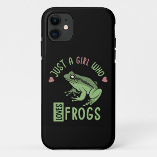 カエルの恋人の贈り物を愛する女の子 iPhone 11 ケース