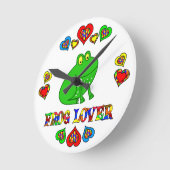 カエルの恋人 ラウンド壁時計 (傾斜)