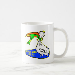 カエルの息苦しい鳥は決してあきらめません コーヒーマグカップ