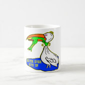 カエルの息苦しい鳥は決してあきらめません コーヒーマグカップ (中央)
