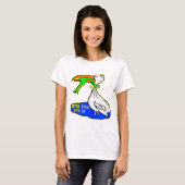 カエルの息苦しい鳥は決してあきらめません Tシャツ (正面フル)