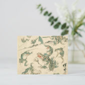 カエルの戦い – 河鍋暁斎 ポストカード (スタンド正面)