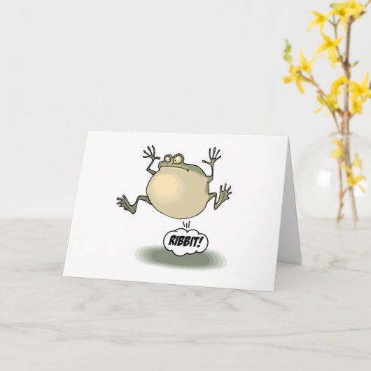 カエルの挨拶状 カード (黄色い花)