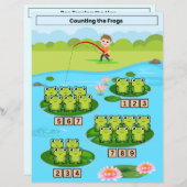 カエルの数ワークシート子供へ (正面/裏面)