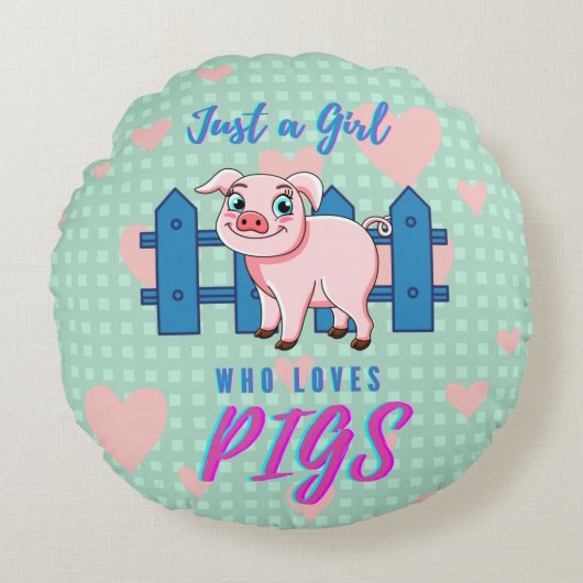 カエルの枕を愛するハート ラウンドクッション (正面)