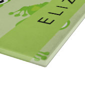 カエルの柄、グリーンカエル、カエルの王子、お名前 カッティングボード (角)