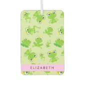 カエルの柄、グリーンカエル、カエルの王子、お名前 カーエアーフレッシュナー (正面)