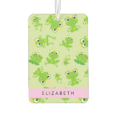 カエルの柄、グリーンカエル、カエルの王子、お名前 カーエアーフレッシュナー (裏面)