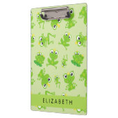 カエルの柄、グリーンカエル、カエルの王子、お名前 クリップボード (左)