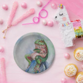 カエルの水彩画の紙皿7つ ペーパープレート (パーティー)