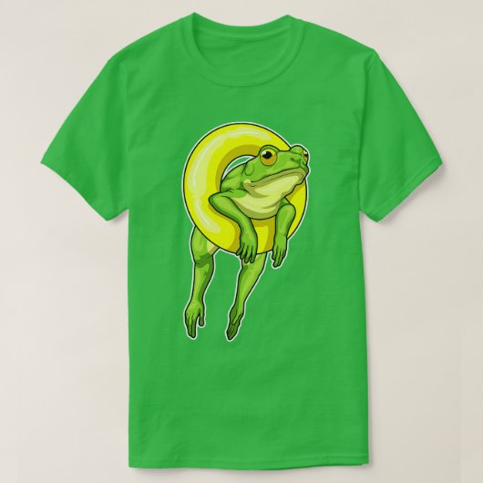 カエルの水泳ライフブーイ Tシャツ (デザイン正面)