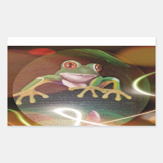 カエルの泡 長方形シール