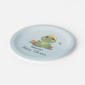 カエルの王子男の赤ちゃんのシャワー ペーパープレート (アングル)