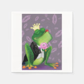 カエルの王子 – キスの私おもしろい- スタンダードカクテルナプキン (正面)